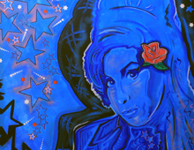 Painting Black Lady Amy Winehouse